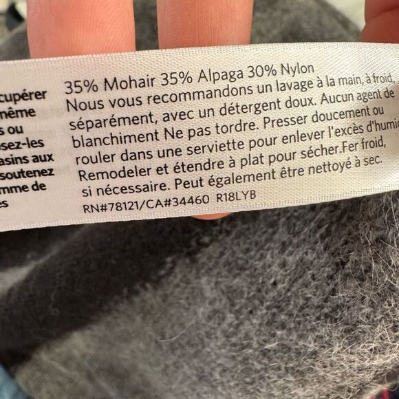 Eileen Fisher Gray Brushed Alpaca Mohair Cardigan Sweater Open Front Size Medium - Picture 7 of 8